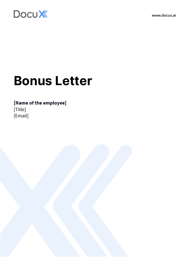 Bonus Letter