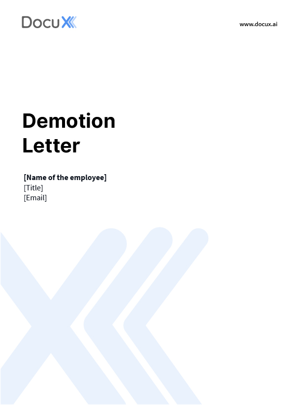 Demotion Letter