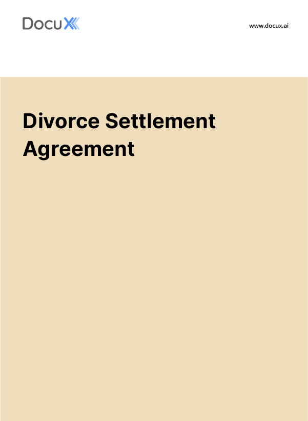 Divorce Settlement Agreement