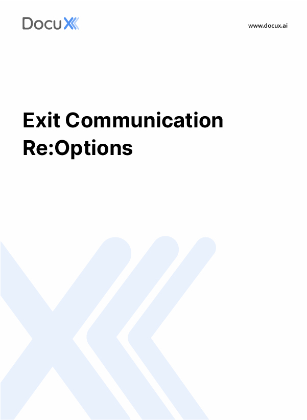 Exit Communication Regarding Options