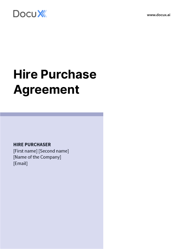 Hire Purchase Agreement