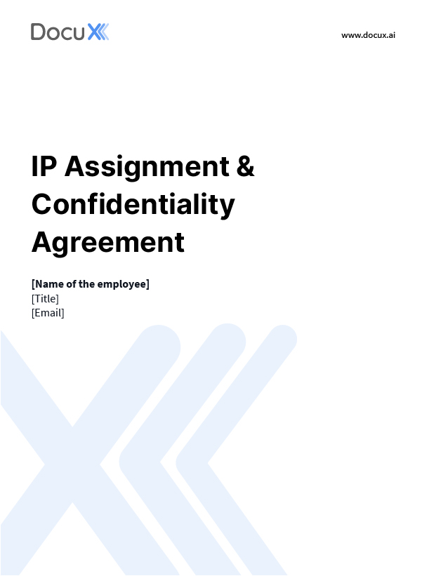 IP Assignment & Confidentiality Agreement