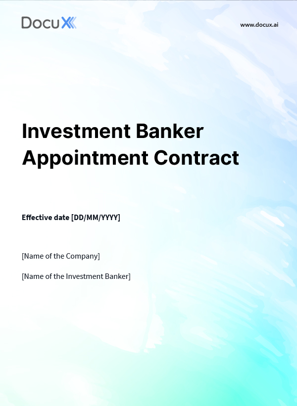 Investment Banker Appointment Contract