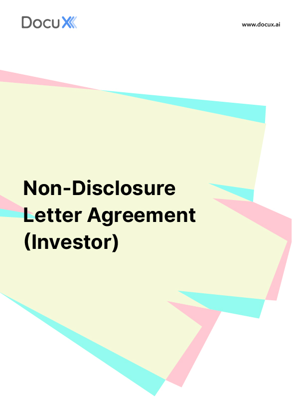 Letter NDA - Investor