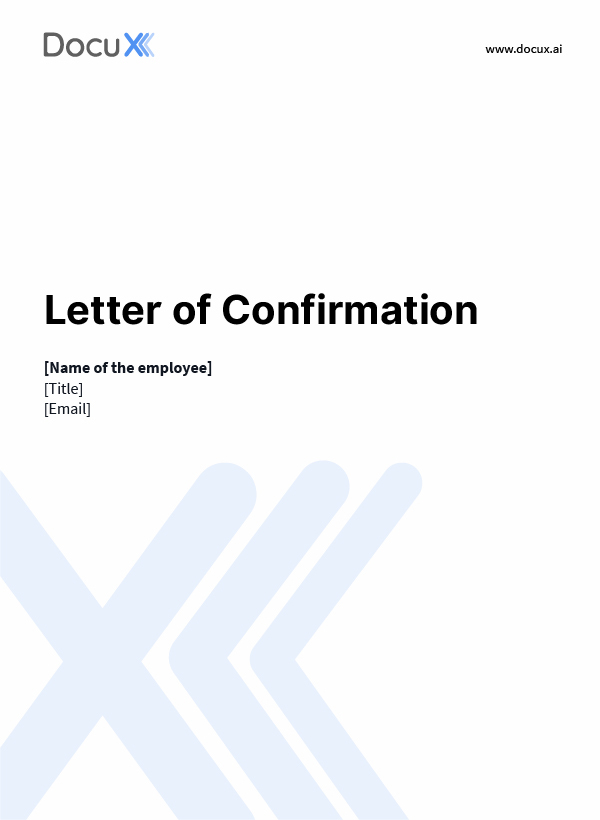 Letter of Confirmation