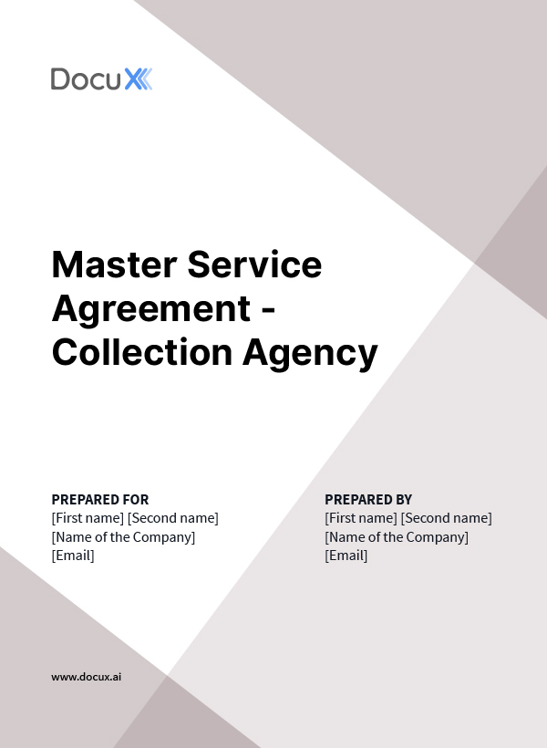 Master Service Agreement - Collection Agency
