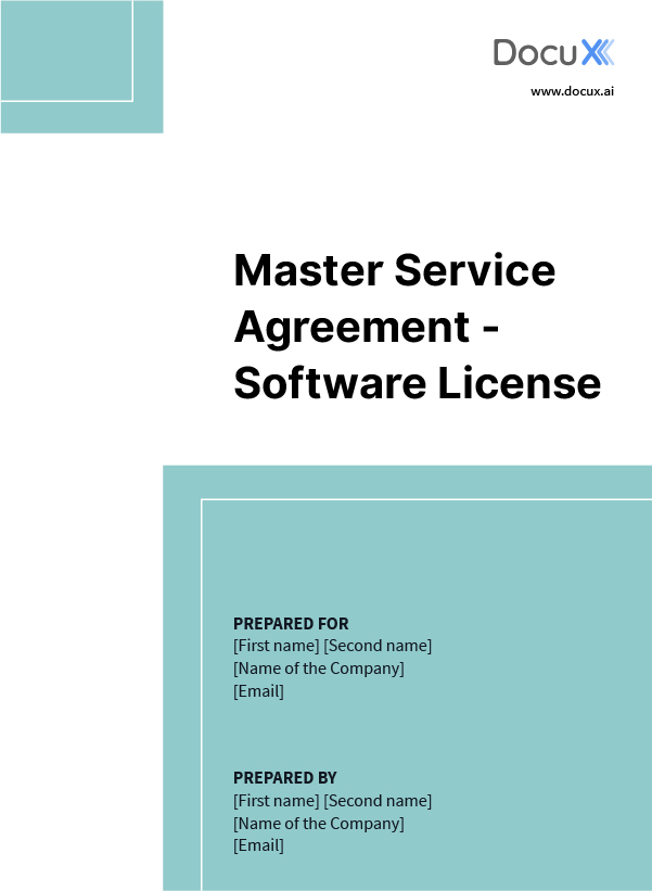 Master Service Agreement - Software License