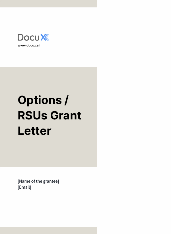 Options / RSUs Grant Letter