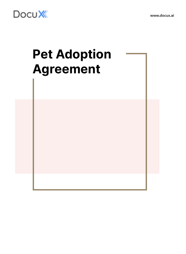 Pet Adoption Agreement