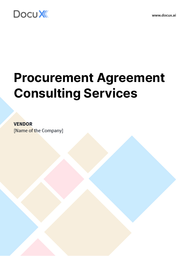 Procurement Agreement - Consulting Services