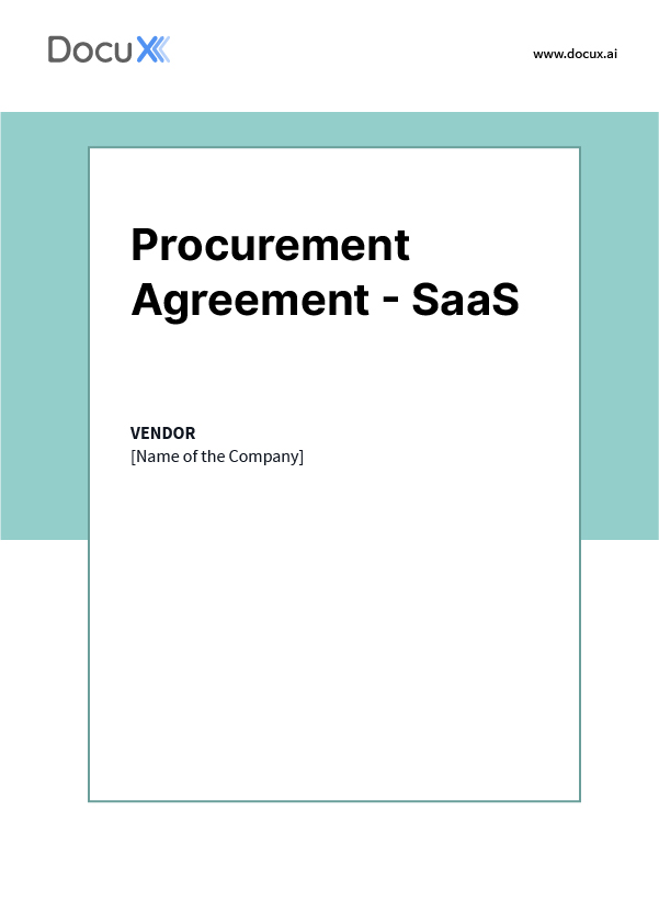 Procurement Agreement - SaaS