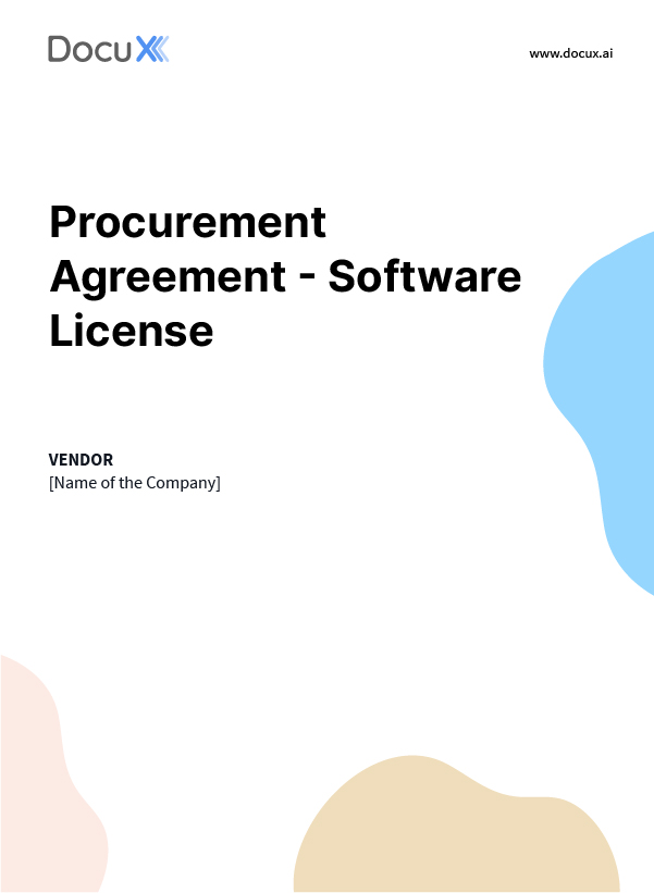Procurement Agreement - Software License