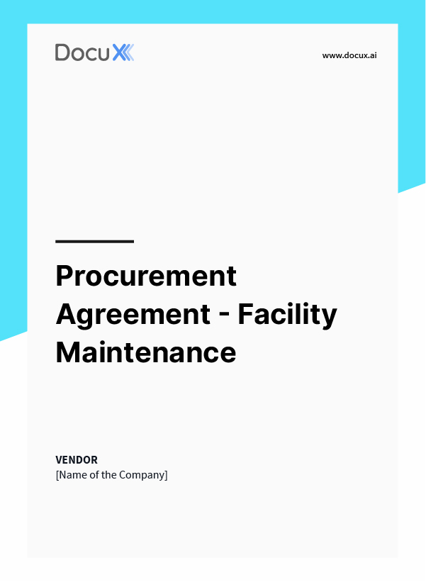 Procurement Agreement - Facility Maintenance