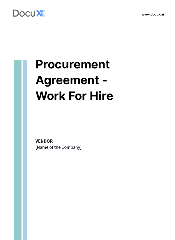 Procurement Agreement - Work For Hire