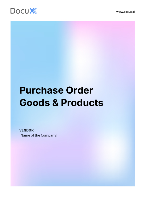Purchase Order - Goods & Products