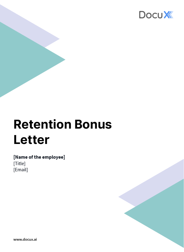 Retention Bonus Letter