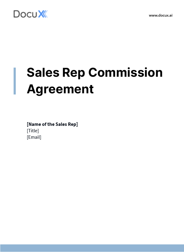 Sales Rep Commission Agreement