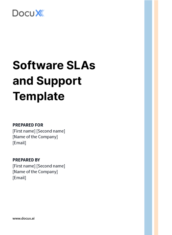 Software SLAs and Support Template