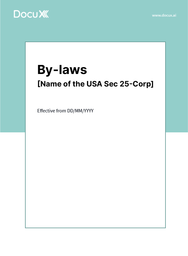 USA Sec25 Corp By-laws