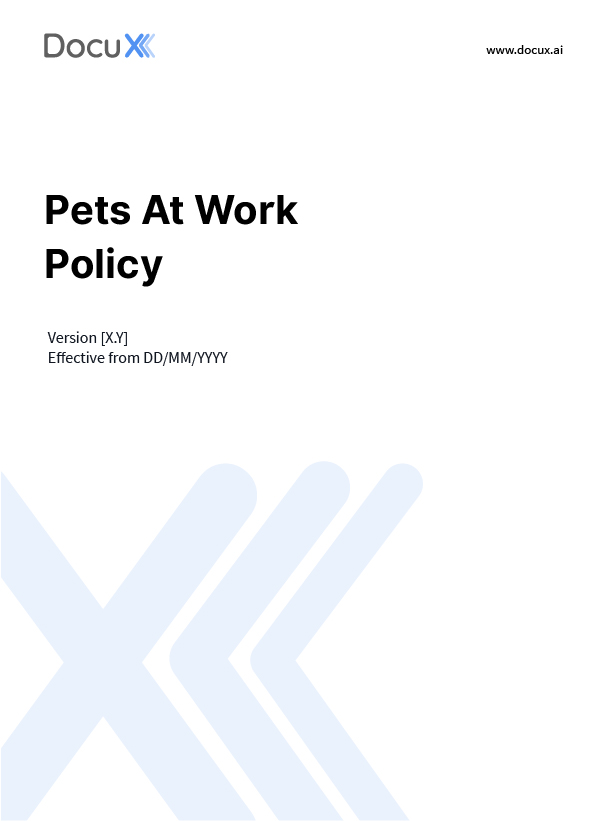 Pets At Work Policy